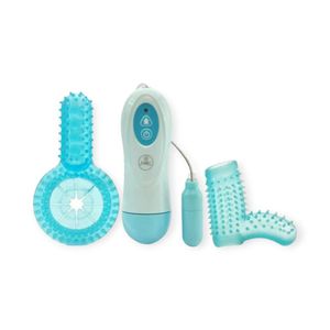 Kit Com Anéis Penianos E Cápsula Vibratória Com 10 Modos De Vibração - Absoloo - Azul