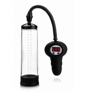 Bomba Peniana 20cm Controle Digital Automática - Penis Pump39 - Transparente, Unico