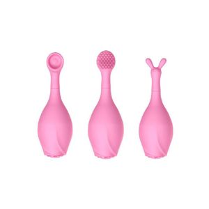 Vibrador Recarregável Com 4 Capas Massageadoras - Sex Massager Dibe - Rosa