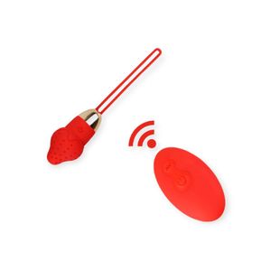 Bullet Morango Com 10 Modos De Vibração E Controle Remoto - Youvibe - Vermelho