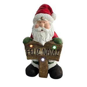 Papai Noel Musical Com Iluminação De Led 50cm