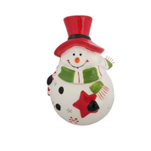 Pote Cerâmica Boneco De Neve Altura 21cm X 14.50cm Diâmetro