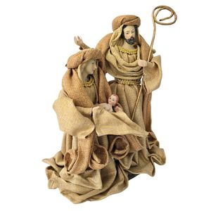 Sagrada Família Em Linho Juta Resina 25cm