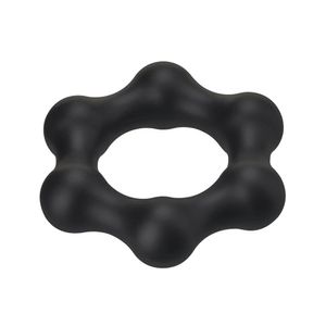 Anel Peniano Retardador Com Esferas - Silicone Ring - Preto