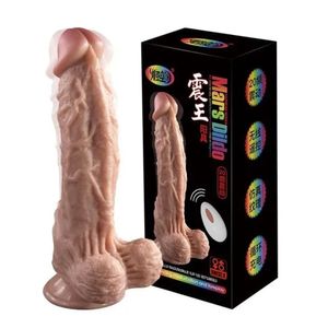 Protese Realistica 19x4cm Com Vibração Mars Dildo - Bege