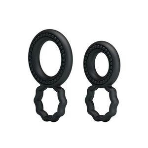 Kit Anéis Penianos Duplos Com Estimuladores - Ring Pretty Love - Preto
