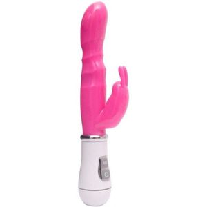 Vibrador Recarregável Com 8 Vibrações E Estimulador Clitoriano - Rosa