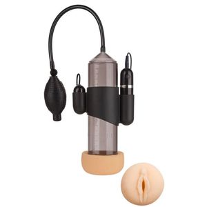 Bomba Peniana 19cm 10 Vibrações Vagina Em Cyberskin - Lust Pumper - Nanma - Fumê