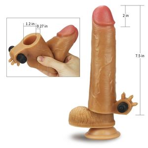 Capa Peniana Extensora 4cm Realística Marrom - Silicone Nature Extender Lovetoy - Marrom