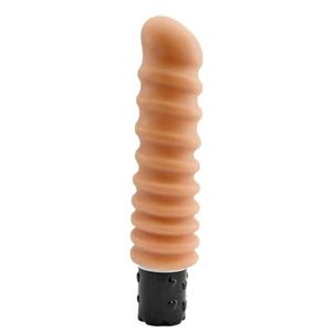 Pênis 19cm Anelado 10 Velocidades - Screw Driver - Nanma - Bege