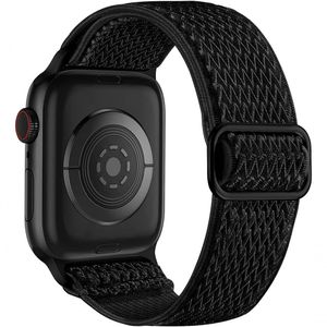 Pulseira Solo Loop Ajustável Em Nylon Compatível Com Apple Watch preto