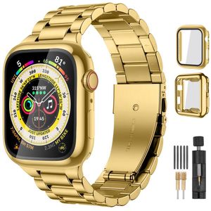 Pulseira De Aço Inoxidável Compatível Com Apple Watch dourado