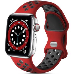 Pulseira De Silicone Compatível Com Apple Watch vermelho-preto