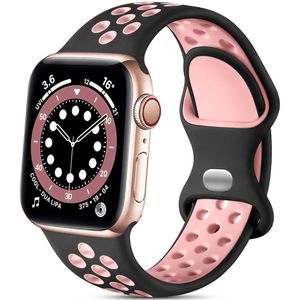 Pulseira Esportiva Compatível Com Apple Watch preto-rosa