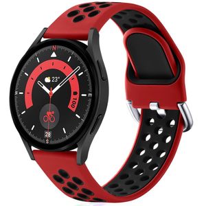 Pulseira De Silicone Compatível Com Samsung Galaxy Watch vermelho-preto