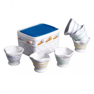 Jogo Para Sorvete Cerâmica Funny Color Branco