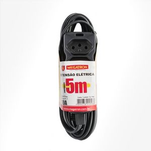 Extensao Megatron Pp Plano 3x0,75x5,0m Ate 220v Preto