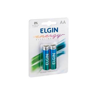 Cartela Com 2 Pilhas Aa Alcalina 1,5v -elgin Metal