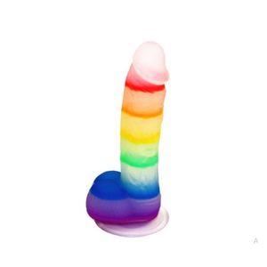 Dildo Com Escroto 17cm Colors Rainbow Lovetoys Colorido