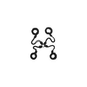 Kit Bondage Shibari Preto Com Algema E Tornozoleira Com Regulagem- Coleção Fetiche Lovetoys Preto