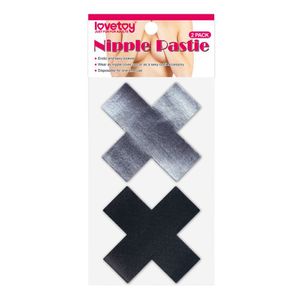 Adesivo Para Mamilos Cross Pattern Nipple Pasties Lovetoy Preto