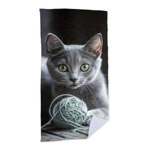 Toalha De Praia - Gato E Bola De Lã