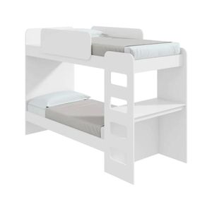 Cama Beliche 90cm Olga Com Led Branco