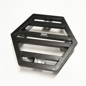 Suporte Aduze Hexágono De Ferro Preto Com 4 Rodas 30x30cm