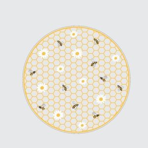 Kit Conjunto Com 2 Pratos Sobremesa Abelhinhas 20cm Amarelo