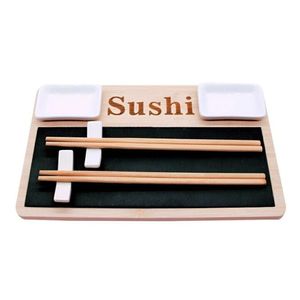 Kit Conjunto Refeição Oriental Para Sushi Em Ardosia