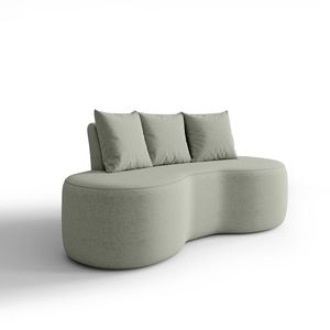 Sofá Orgânico Curvo 1,60m 2 Lugares Com Almofadas Ibiza Bexs Menta