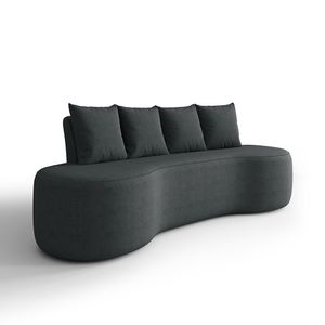 Sofá Orgânico Curvo 2,10m 3 Lugares Com Almofadas Ibiza Bexs Chumbo