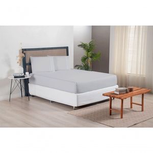 Jogo De Lençol Versatile Ponto Palito Simples 3 Peças Casal Micropercal cinza