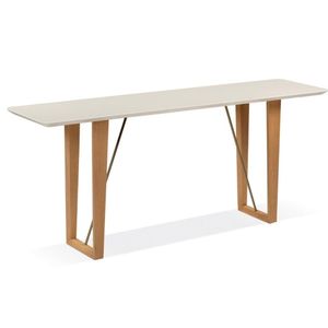 Aparador Roma Univ 180 Cm Tampo De Madeira Amêndoa Com Vidro Colado Branco Base Metalizada Dourado
