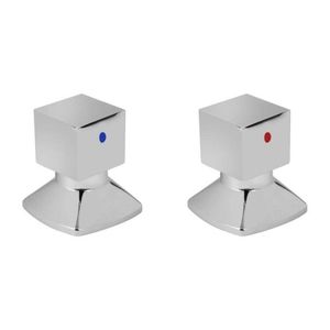 Kit Com 2 Acabamentos Para Registro C46 água Quente-fria Premium Ku4246 Ducon Metais Cromado