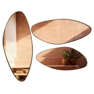 Conjunto Espelho De Parede Organico Dubai Cinamomo