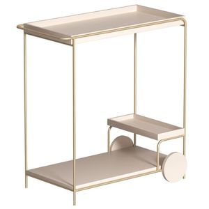 Carrinho Bar Home Bee Iii Para Decoração Bege-dourado