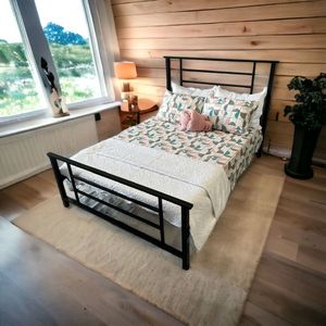 Cama De Casal Em Ferro Emy Design Mais Moderno Preto