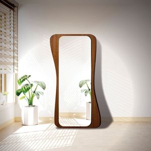 Espelho Moldurado Mdf Encanto Para Sala De Estar Castanho-espelhado