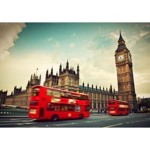 Quadro Decorativo Cidade Londres ônibus E Big Ben 1 Tela