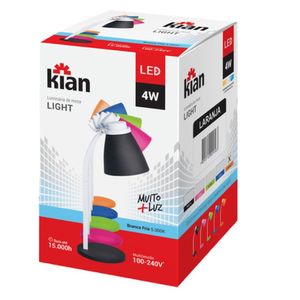 Luminária De Mesa Led 4w Rosa 5.000k Branca Fria Kian