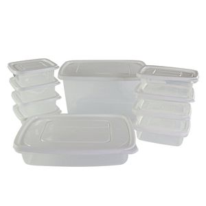 Conjunto Com 10 Potes Recipientes De Plástico