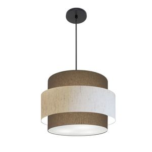 Lustre Para Sala De Jantar Vivare Md-4392 Cúpula Em Tecido 40cm Cáqui Linho Bege Cáqui 110V 220V