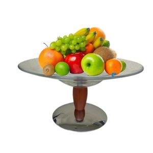 Centro De Mesa Fruteira Em Vidro Decorativa 30cm Bugatti