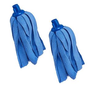 Jogo 2 Esfregões Tiras Microfibra Refil Limpeza Azul Crismop