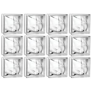 Kit 12 Tijolos Bloco De Vidro Raio Crystal 19x19x8 Tradestar