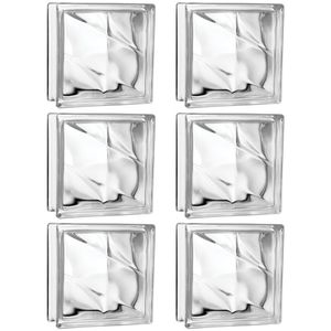 Kit 6 Tijolos Bloco De Vidro Raio Crystal 19x19x8 Tradestar