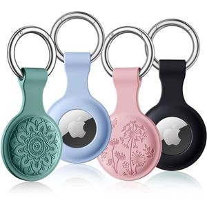 Lerobo Suporte Engraved Para Airtag (4 Peças) Com Mosquetão, Silicone (varias Cores)