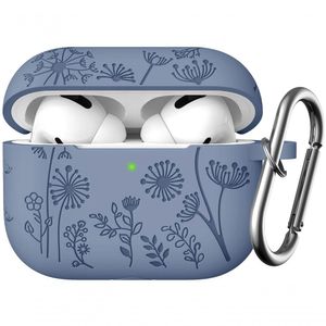 Lerobo Capa Silicone Gravada Para Airpods Pro C- Mosquetão (lavanda Cinza)