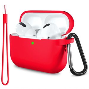 Lerobo Capa Silicone Para Airpods Pro Com Mosquetão E Lanyard (vermelho)